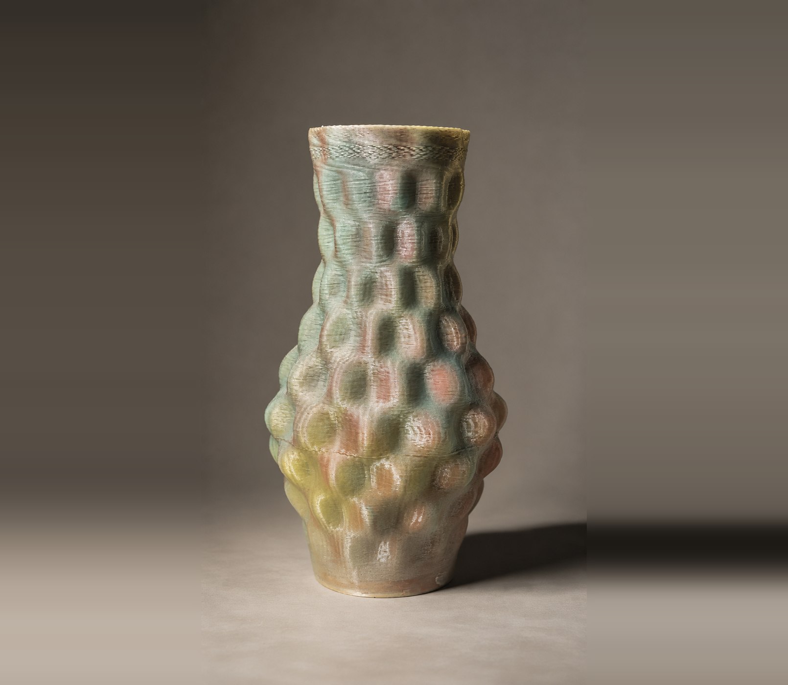 Fired and Glazed Stoneware Vase